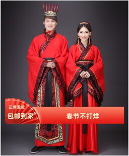 出租新款汉服伴郎伴娘喜娘侍者主持人礼服婚服古装中式婚礼演出服