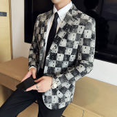 西服春秋新款 男装 商务休闲单西外套修身 西装 百搭中青年正装 男士