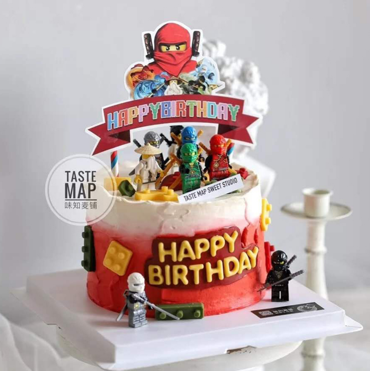 儿童生日蛋糕装饰幻影忍者玩具摆件积木乐高模具男孩人物公仔插件