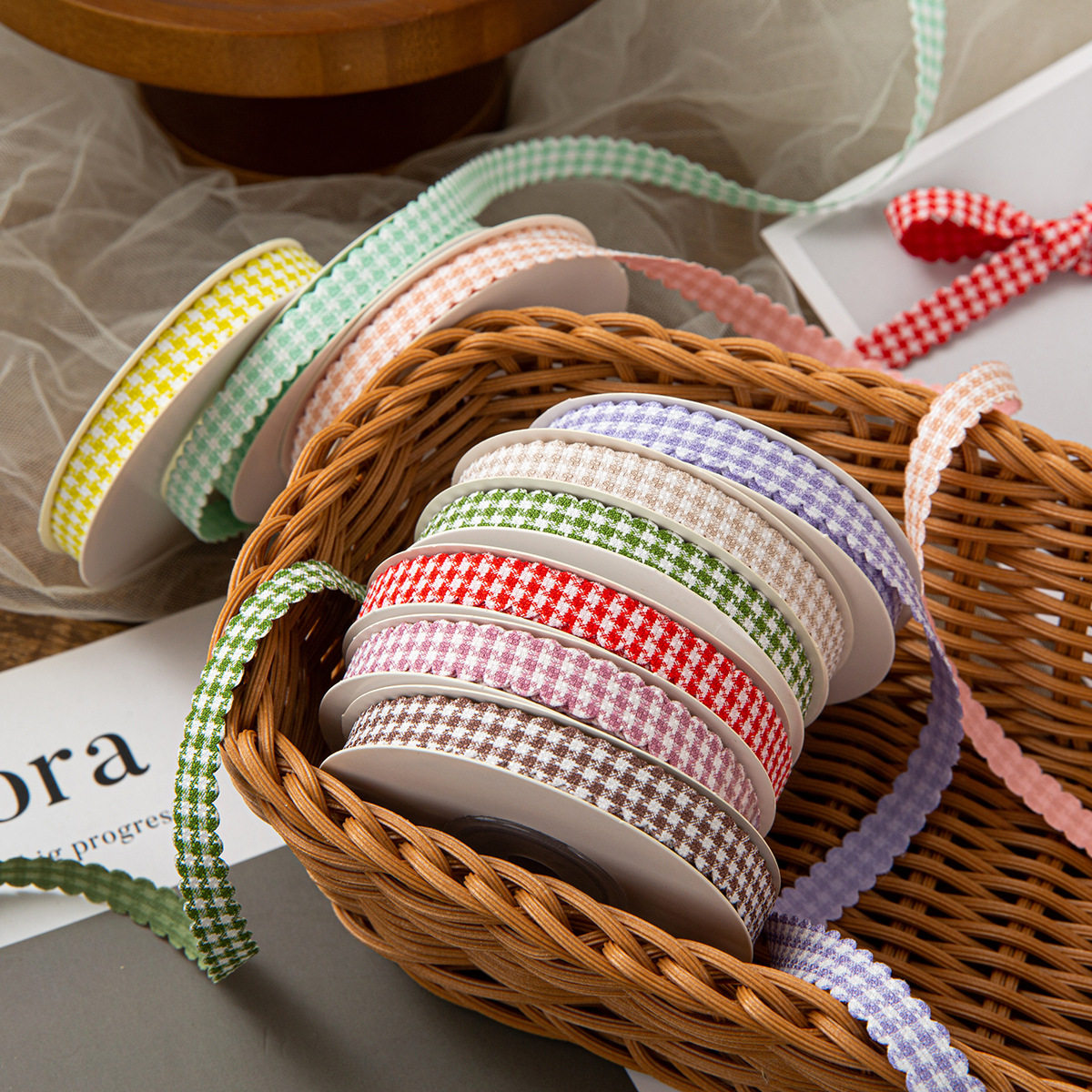 10mm复合千鸟格子带泡泡芽边花边织带手工发饰蝴蝶结服饰挂绳辅料,饰品/流行首饰/时尚饰品新,发饰,淘宝优惠券,粉丝福利购,淘宝优惠卷