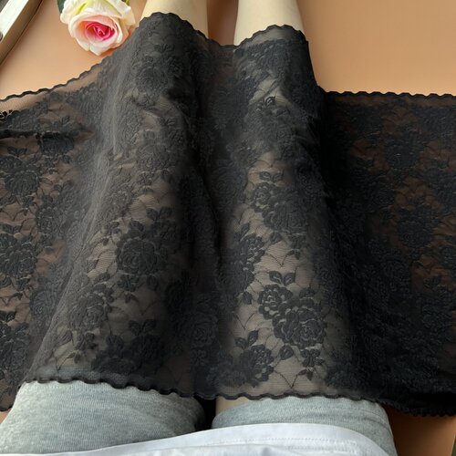 黑色蕾丝diy手工衣服裙子加长