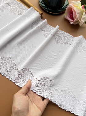 外贸多色弹力蕾丝花边辅料裙摆裙边袖口服装装饰衣服布料厚款加密