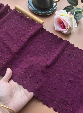 新品酒红色蕾丝花边辅料装饰裙子下摆布料衣服布料diy手工蕾丝边