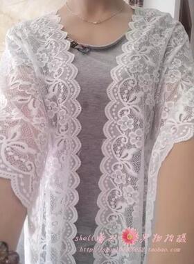 法国精品 优质黑色弹力蕾丝花边布料 围巾披肩裙子服装面料宽38cm