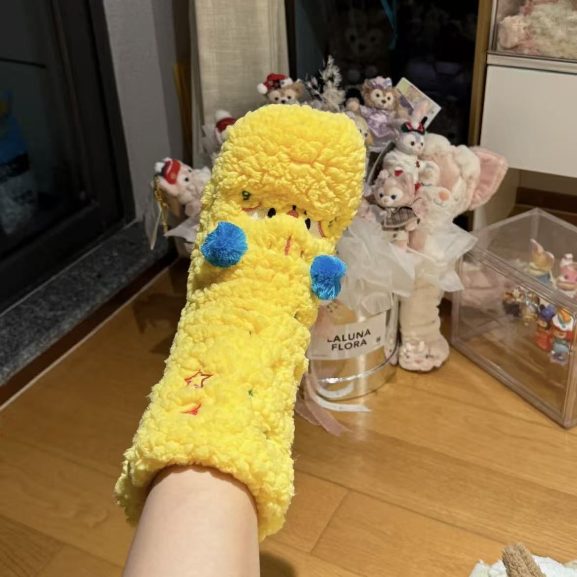 儿童地板袜防滑隔凉超厚羊羔绒袜子女冬季可爱中筒睡眠袜加绒保暖