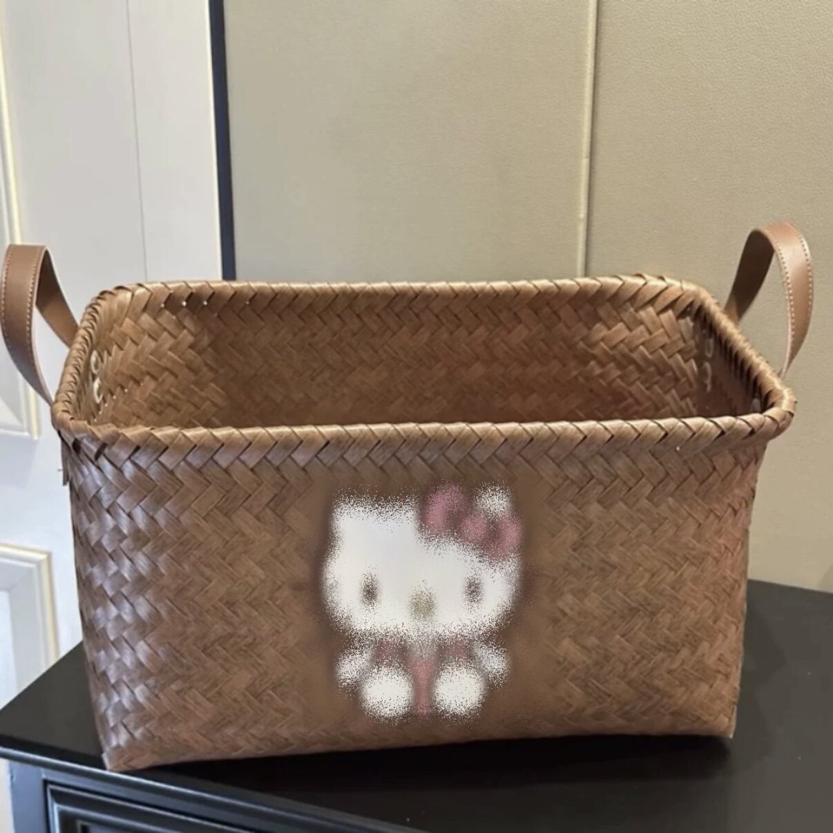 哈喽kitty收纳筐美式复古高级脏衣篮藤编脏衣篓收纳神器省空间