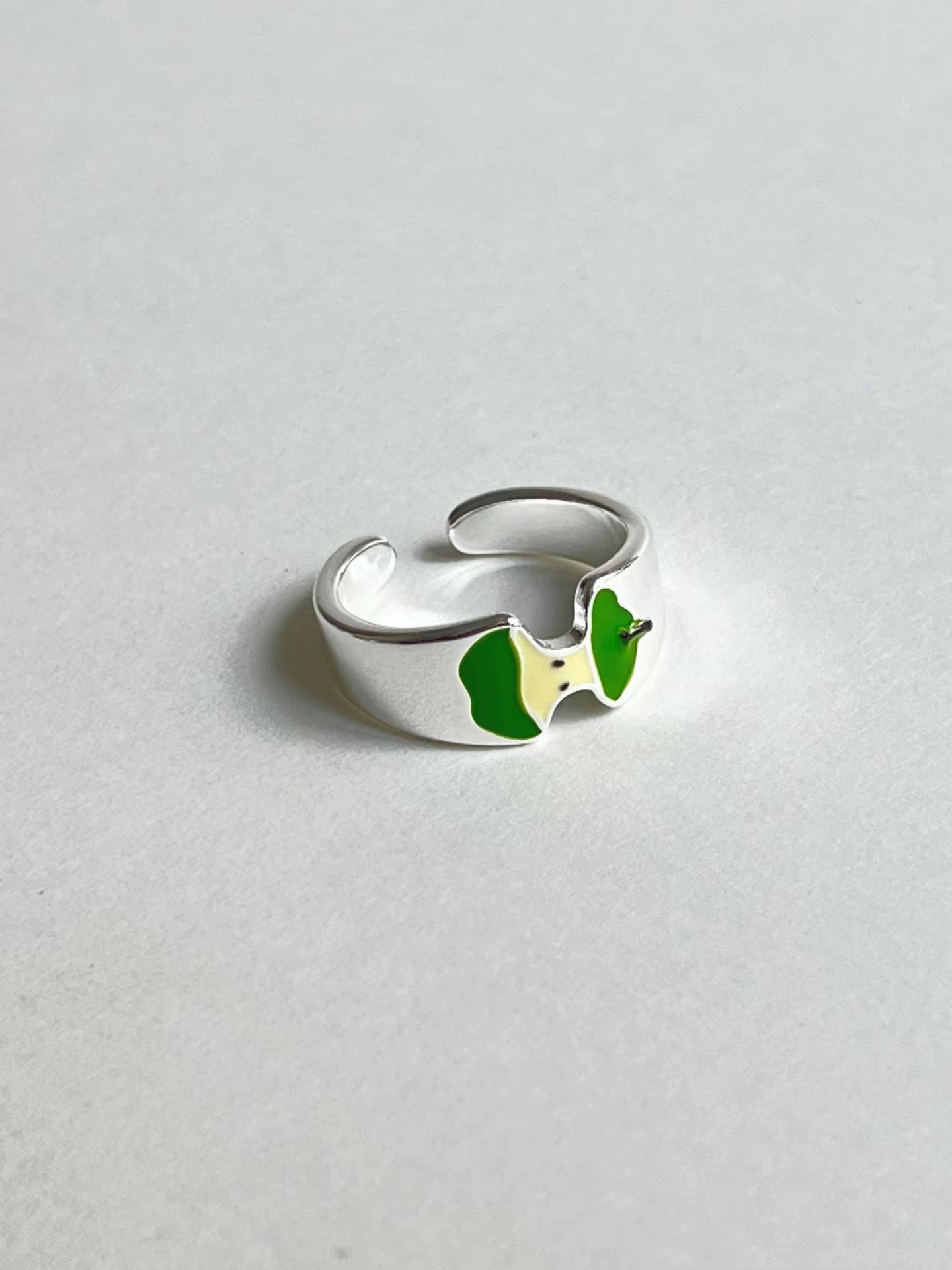 苹果核戒指开口戒青苹果红苹果合金不掉色