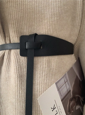 宽腰带女士韩版时尚装饰配大衣连衣裙子百搭复古束腰打结腰封外搭