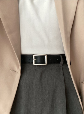 黑色小皮带女士ins风牛仔裤腰带细时尚百搭男士裤带装饰复古女潮