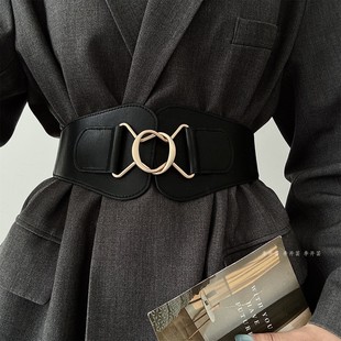 李开芸松紧腰封宽皮带收腰腰带女款配西装连衣裙子大衣羽绒服束腰
