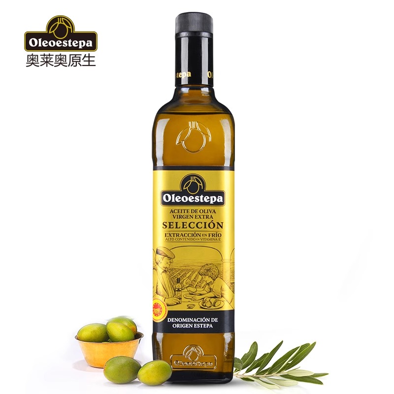 西班牙进口Oleoestepa奥莱奥原生精选特级初榨橄榄油750ml