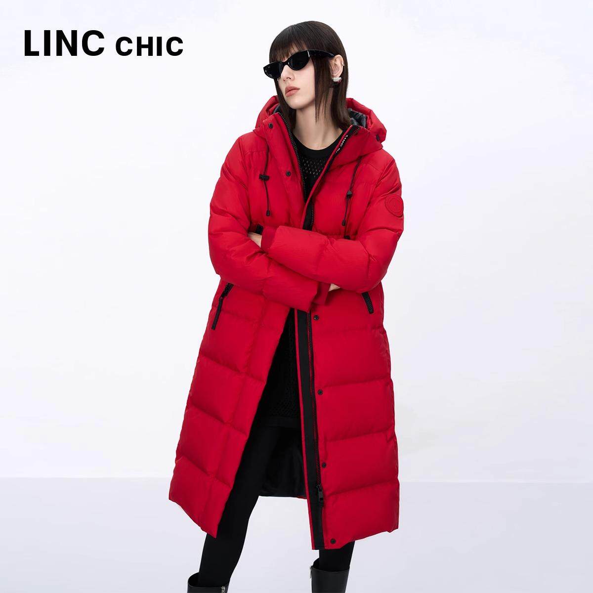LINC金羽杰专柜正品都市机能感长款加厚羽绒服女Y24608201