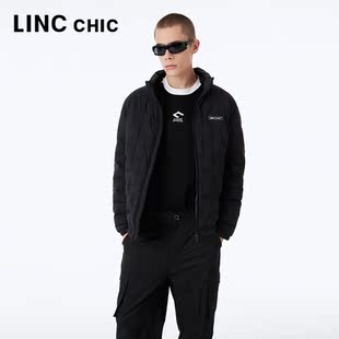 LINCCHIC金羽杰短款 潮酷羽绒服外套N23301082 轻薄羽绒服男新款
