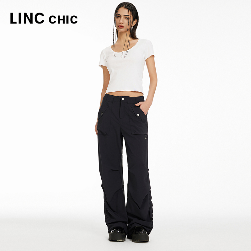 金羽杰宽松直筒工装感休闲长裤