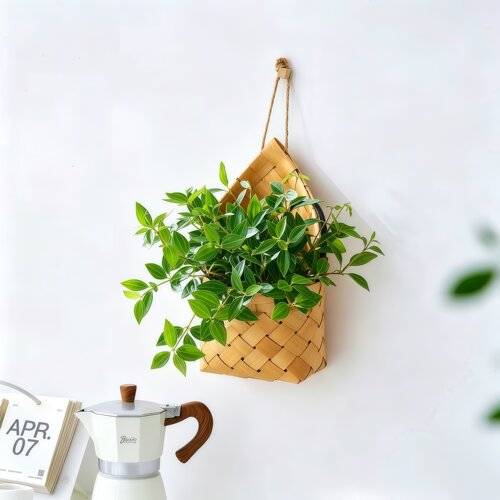 钻石翡翠吊兰垂吊植物编织篮绿植阳台卫生间室内懒人好养盆栽摆件