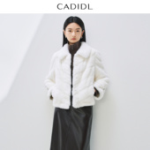 CADIDL卡迪黛尔 新款 商场同款 气质白水貂毛皮草女裘皮外套冬季