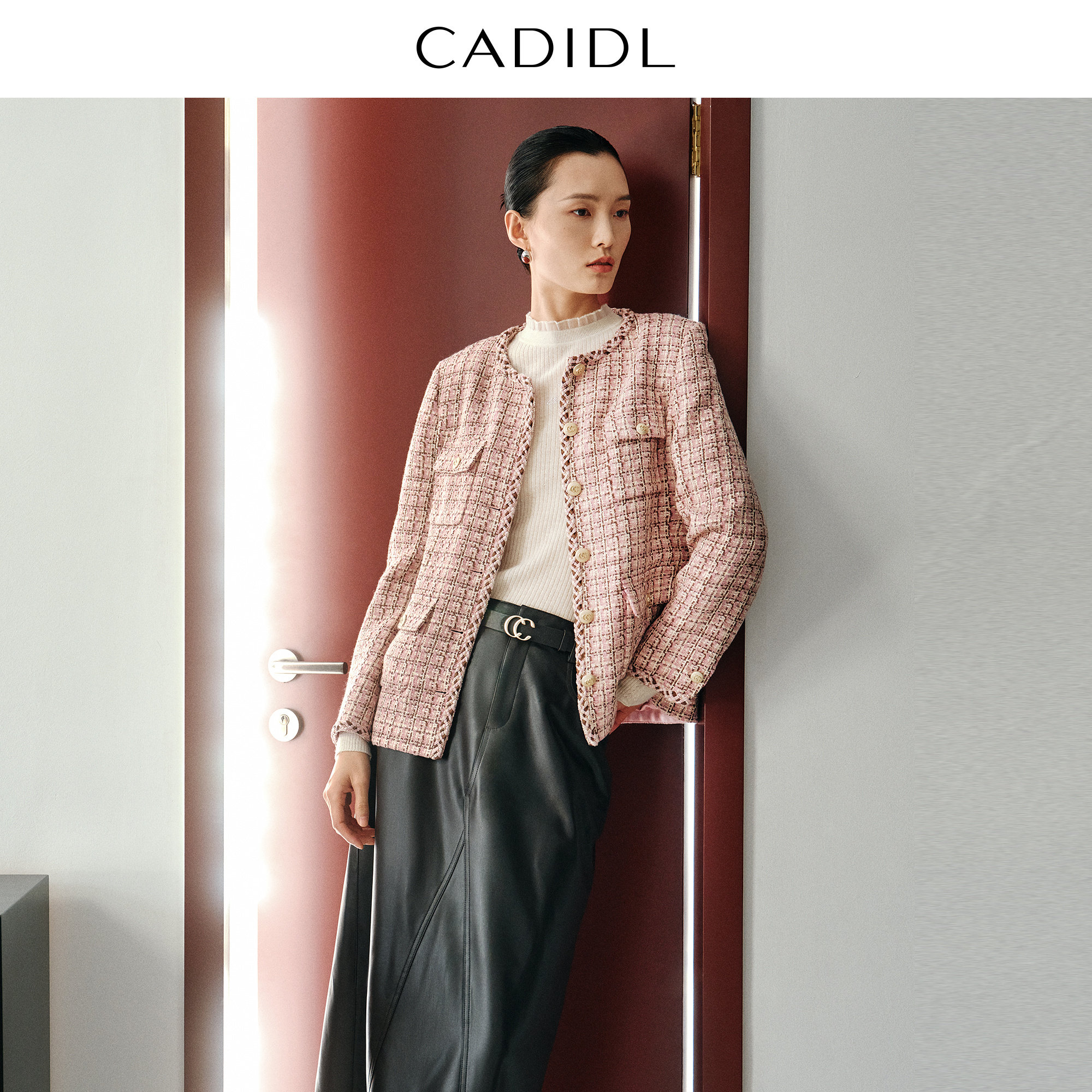 CADIDL卡迪黛尔【商场同款】通勤香风圆领短外套女2026早春季新款,女装/女士精品,短外套,淘宝优惠券,粉丝福利购,淘宝优惠卷