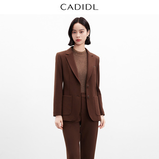 时尚 款 商务灰红修身 外套女冬季 冰丝西装 CADIDL卡迪黛尔商场同款