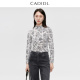 CADIDL卡迪黛尔商场同款 上衣印花弹力皮肤衣半高领上衣女 春季