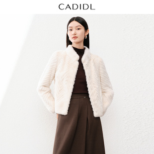 【水貂毛】CADIDL卡迪黛尔年冬气质短款皮草大衣质感裘皮外套女