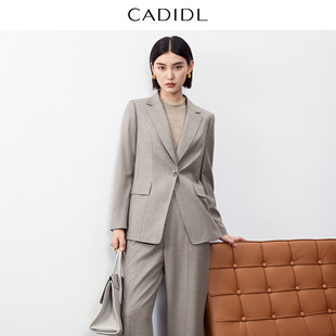 外套女25冬季 通勤气质西装 CADIDL卡迪黛尔商场同款 新款 绵羊毛