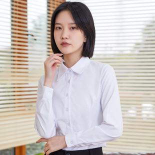 春夏白衬衫 打底衬衣韩范白色正装 女长袖 职业大码 春ol 修身 2022新款