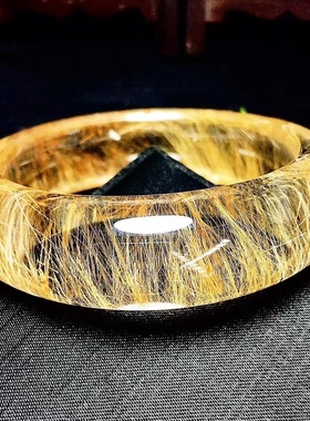 天然发晶手镯金发晶手镯（内径57mm）天然顺发晶手镯