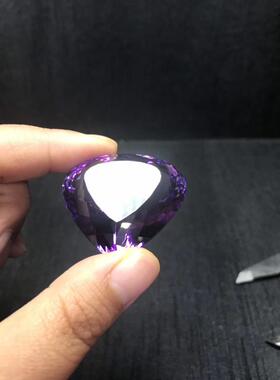 乌拉圭紫水晶裸石爱心吊坠