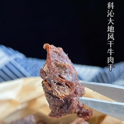 科沁大地风干油炸牛肉干纯瘦边角料小碎块8-9成干好吃不贵包邮