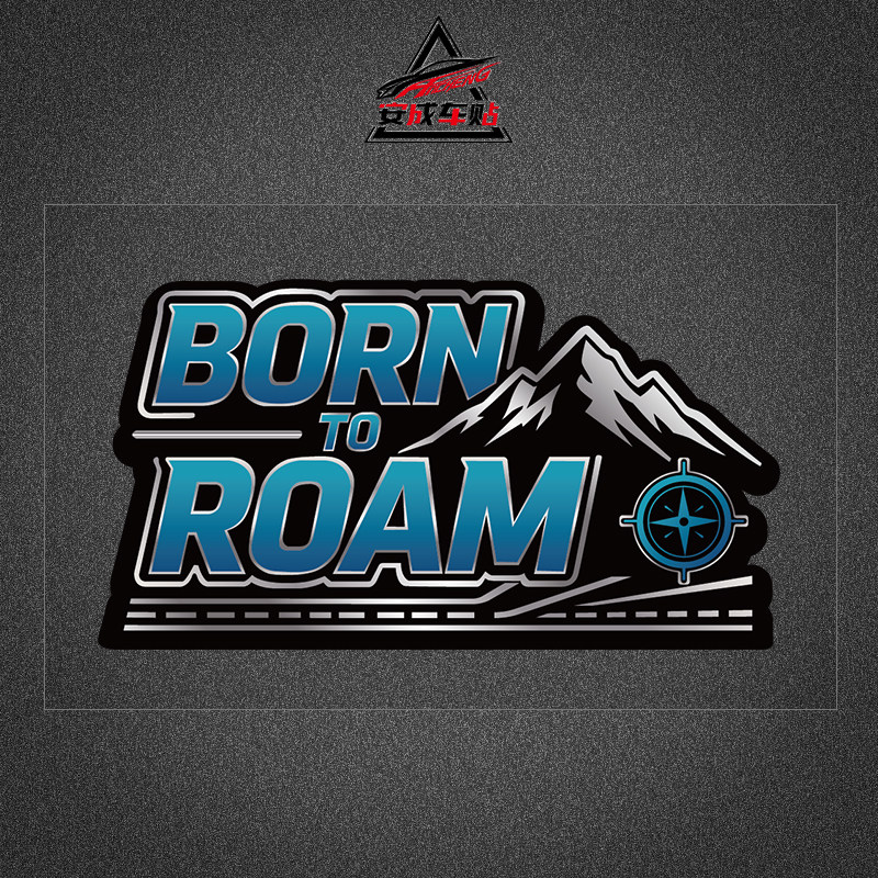 BORN TO ROAM汽车贴纸越野车标贴胶磁吸贴旅游装饰车窗贴片遮划痕