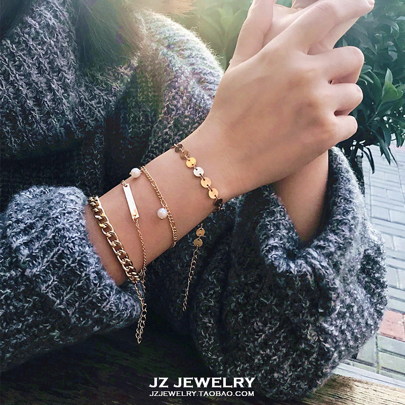 JZ欧美风ins百搭四条手链