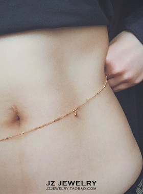 JZ BellyChain欧美简约铜珠身体链女 海边性感bikini内搭舞蹈腰链
