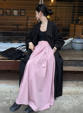 SWHP 【现货】垂顺不易皱 气质文艺四季穿半身裙通勤大裙摆长裙