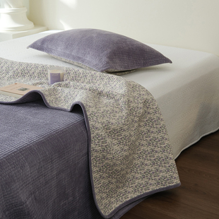 出口韩国高端全棉宝宝绒床盖三件套一面纯棉一面绒夹棉大床单