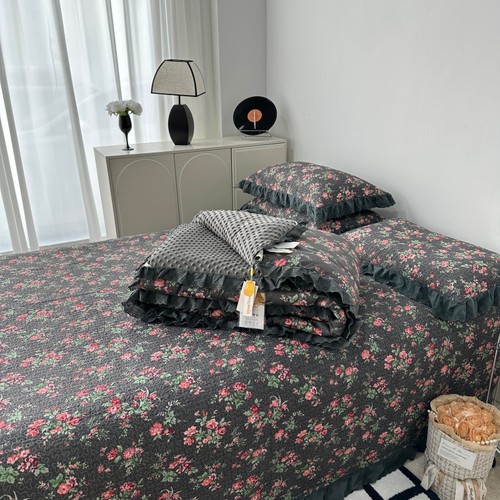 A类全棉花边豆豆被床盖四件套