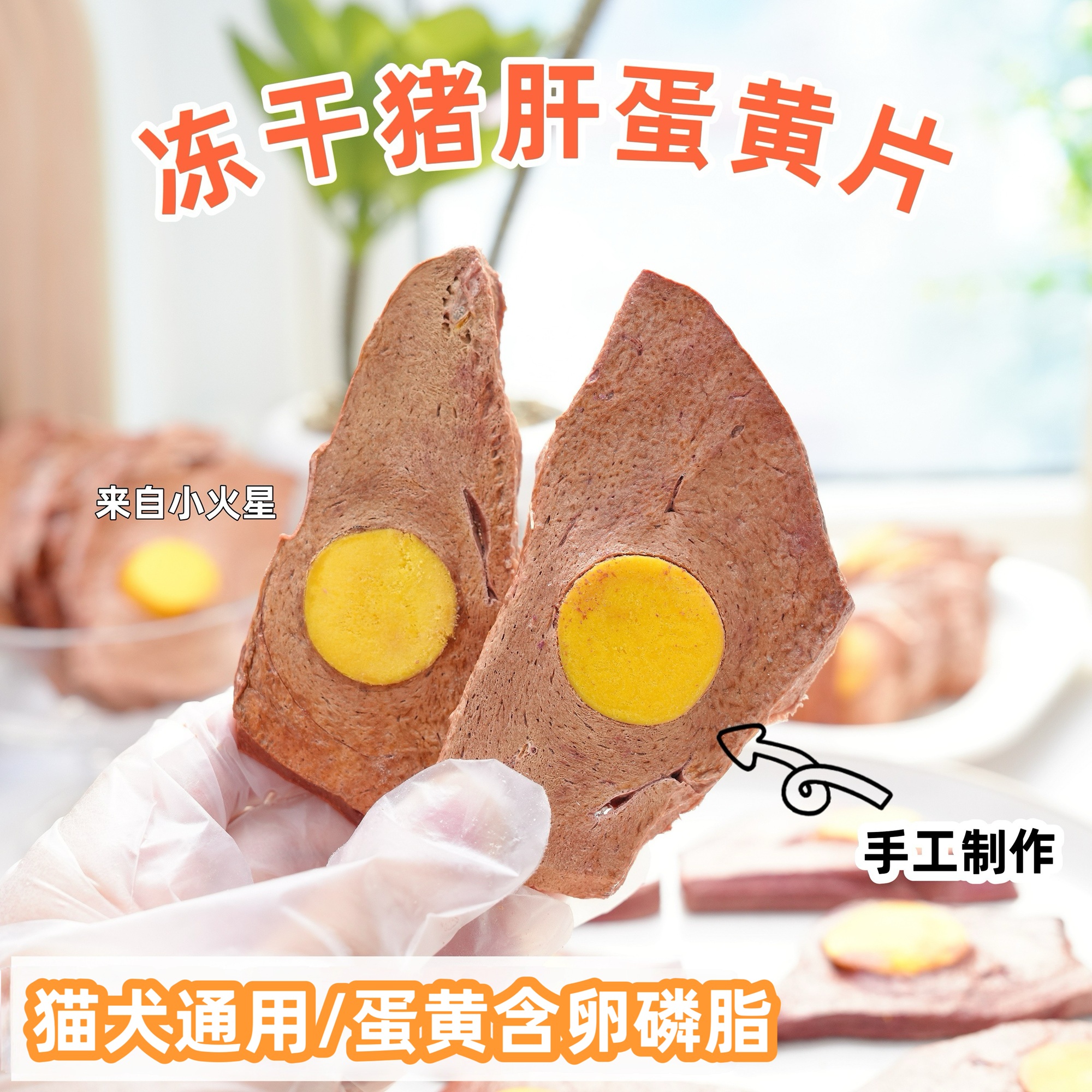 来自小火星自制冻干猪肝蛋黄片