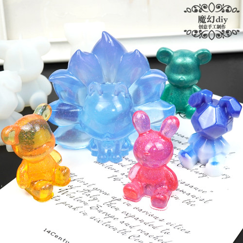 立体公仔模具diy水晶滴胶