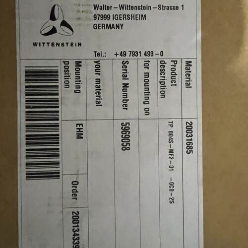TP004S-MF2-31-0C0-2S WITTENSTEIN 工控传动减速机配件议价维修
