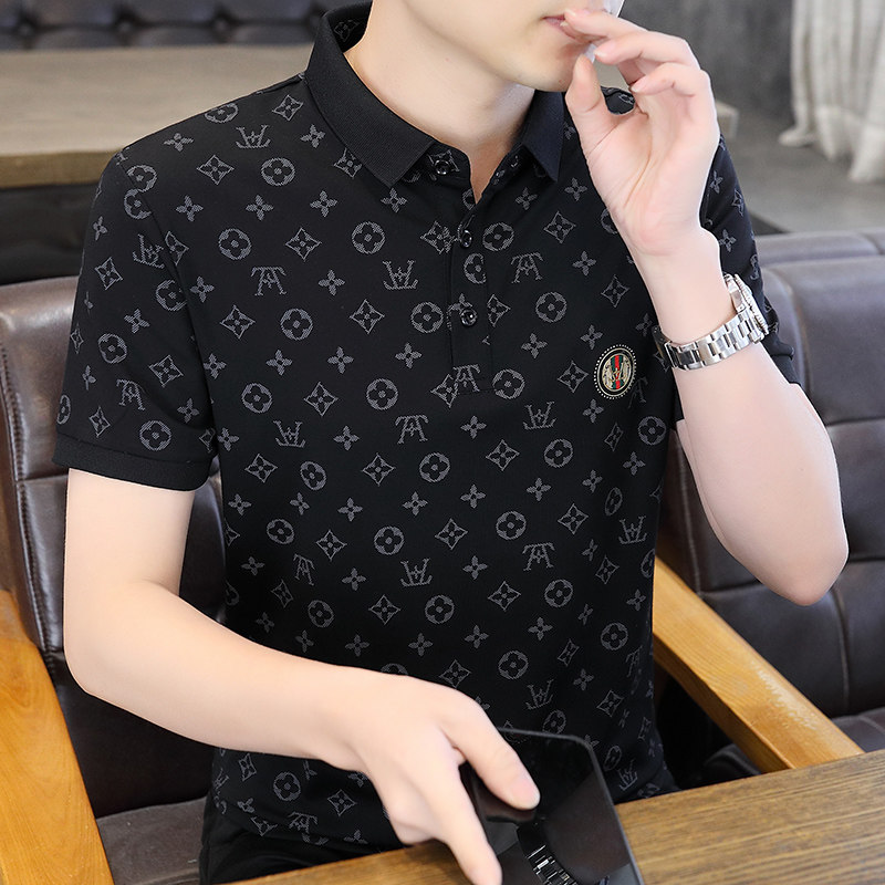 潮流印花品牌polo衫短袖印花t恤