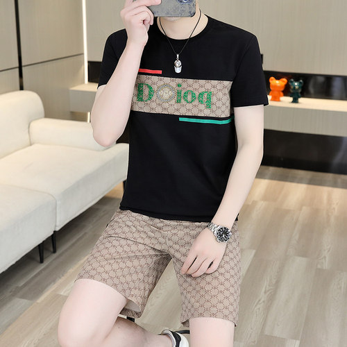 高级感时尚欧货男生套装夏天衣服