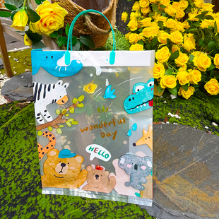 卡通礼品袋服装店手提袋童装购物袋大中小号手拎塑料袋胶袋包装袋