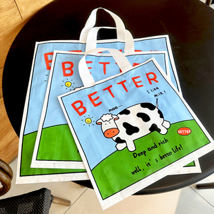 卡通服装店手提袋加厚塑料包装袋大中小号礼品袋定制磨砂手拎胶袋