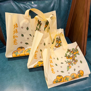 网红加厚手提塑料袋柿柿如意化妆品童装胶袋高档服装店衣服包装袋