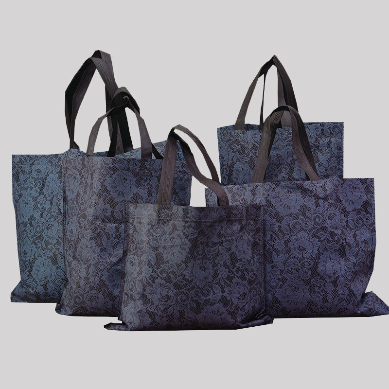 黑色蕾丝玫瑰花服装店环保袋手提女装无纺布购物袋袋子定做logo