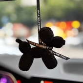 手工编织气球狗挂饰女闺蜜车内饰品汽车后视镜可爱小狗挂件吊坠