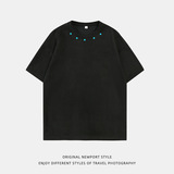 T恤男装夏季新款领口仿绿松石钉扣设计潮牌体恤衫MT7215-P30控49，男装T恤，电商A362