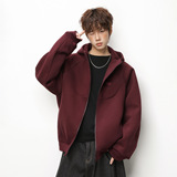 卫衣男款结构分割短宽boxy帽衫撞色刺绣美式外套OW8035-P70控118，女装短外套，电商A362