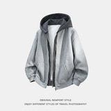 开衫连帽卫衣男春季重磅潮牌美式休闲帽衫外套OW8036-P79控138，女装短外套，电商A362