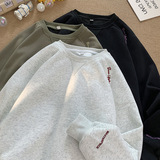 复古插肩袖圆领卫衣秋冬新款潮牌字母刺绣宽松外套L3895-P44控78，男装卫衣，电商A362