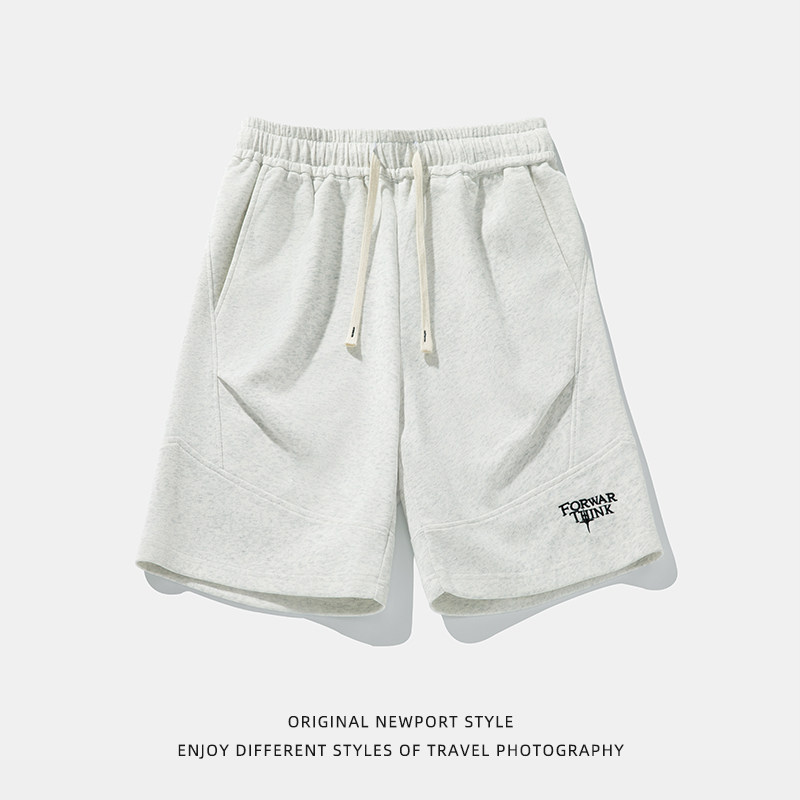 平铺休闲短裤男夏季新款复古字母刺绣运动五分裤MK2378-P40控65，男装休闲裤，电商A362